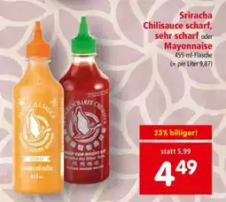 Interspar Sriracha Chilisauce scharf, sehr scharf oder Mayonnaise Angebot