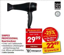 Interspar SIMPEX Professional Haartrockner Angebot