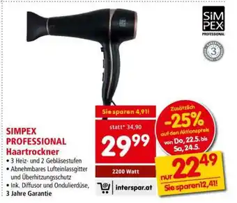 Interspar SIMPEX Professional Haartrockner Angebot