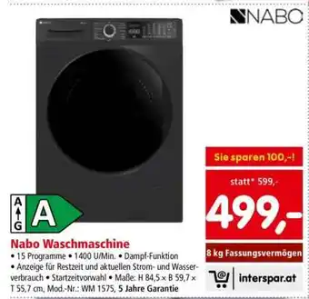 Interspar Nabo Waschmaschine Angebot