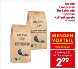 Interspar Amann Compresso Bio Fairtrade Espresso Kaffeekapseln Angebot