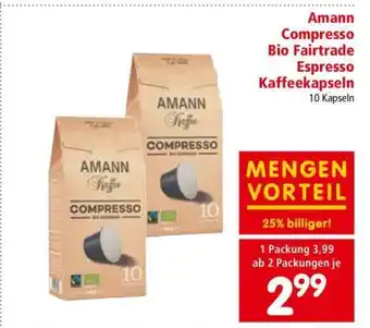 Interspar Amann Compresso Bio Fairtrade Espresso Kaffeekapseln Angebot