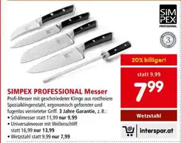 Interspar SIMPEX PROFESSIONAL Messer Angebot