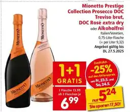 Interspar Mionetto Prestige Collection Prosecco DOC Treviso brut, DOC Rosé extra dry oder Alkoholfrei Angebot