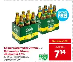 Interspar Gösser Naturradler Zitrone oder Naturradler Zitrone alkoholfrei 0,0% Angebot
