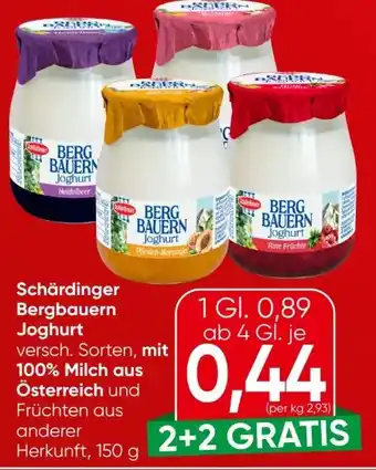 Spar Schärdinger Bergbauern Joghurt Angebot