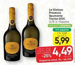 SPAR Gourmet La Gioiosa Prosecco Spumante Treviso Angebot