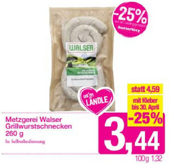 Sutterlüty Metzgerei Walser Grillwurstschnecken 260 g Angebot