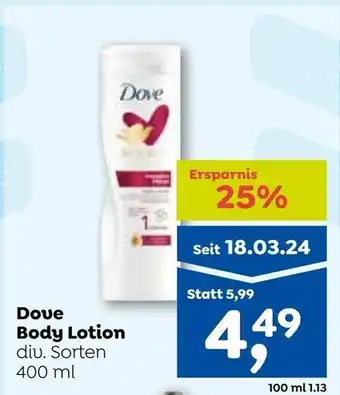 ADEG Dove body lotion Angebot