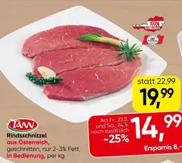Spar Rindsschnitzel aus österreich Angebot