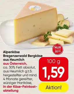 Spar Alpenkäse bregenzerwald bergkäse aus heumilch Angebot