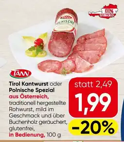 Spar Tirol kantwurst oder polnische spezial Angebot