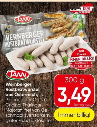 Spar Wernberger Rostbratwürste Angebot