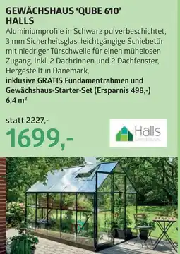 Bellaflora Gewächshaus 'qube 610' halls Angebot