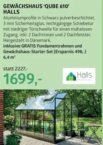 Bellaflora Gewächshaus 'qube 610' halls Angebot