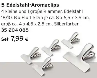 Tchibo Eduscho 5 Edelstahl-Aromaclips Angebot
