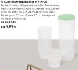 Tchibo Eduscho 4 Kunststoff-Trinkbecher mit Krug Angebot