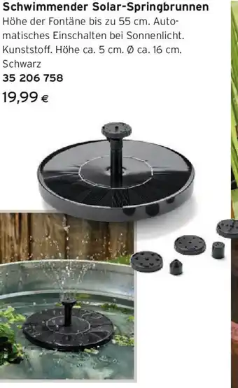 Tchibo Eduscho Schwimmender Solar-Springbrunnen Angebot