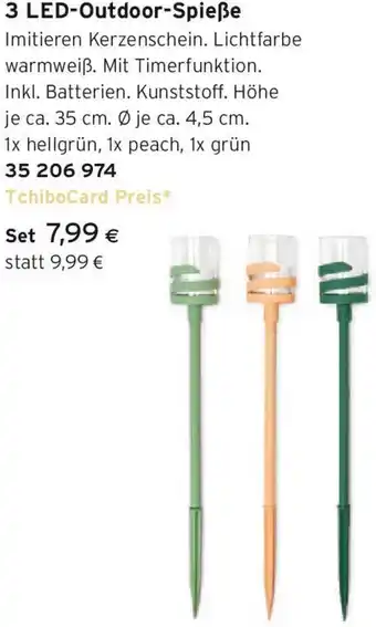 Tchibo Eduscho 3 LED-Outdoor-Spieße Angebot