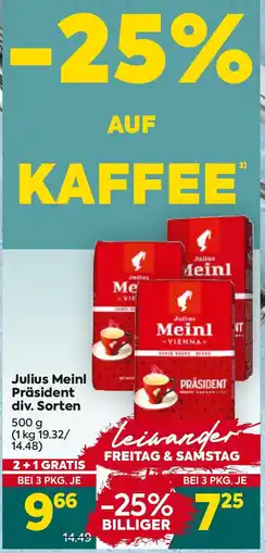 Billa Julius Meinl Präsident Angebot