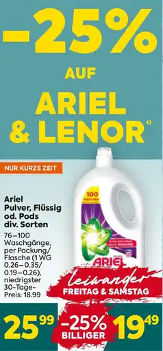 Billa Pulver, Flüssig od. Pods Angebot