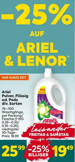 Billa Pulver, Flüssig od. Pods Angebot