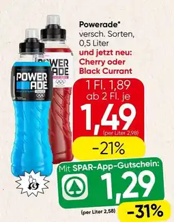 Spar Powerade versch sorten Angebot
