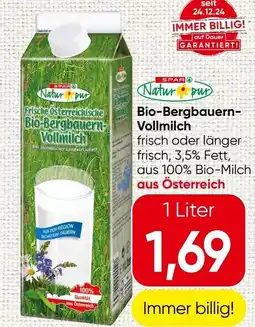 Spar Bio bergbauern vollmilch Angebot
