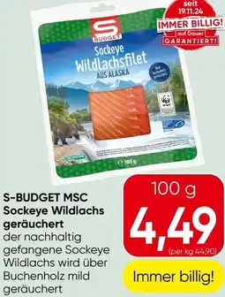 Spar S-budget msc sockeye wildlachs geräuchert Angebot