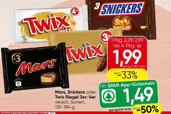 Spar Twix, mars, snickers oder twix riegel Angebot