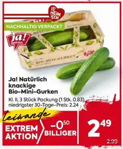Billa Ja! Natürlich knackige Bio-Mini-Gurken Angebot