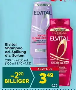 Billa Elvital Shampoo od. Spülung div. Sorten Angebot