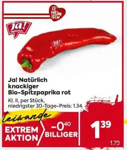 Billa Ja! Natürlich knackiger Bio-Spitzpaprika rot Angebot