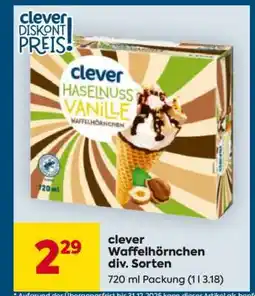 Billa clever Waffelhörnchen div. Sorten Angebot