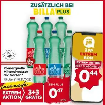 Billa Römerquelle Mineralwasser div. Sorten Angebot