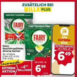 Billa Fairy Geschirrspültabs diverse Sorten Angebot