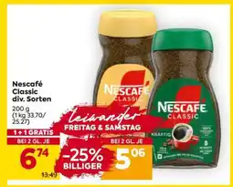 Billa Nescafé Classic div. Sorten Angebot