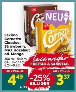 Billa Eskimo Cornetto Classico, Strawberry, MAX Hazelnut od. Mango Angebot