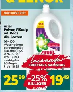 Billa Ariel Pulver, Flüssig od. Pods div. Sorten Angebot