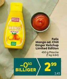 Billa Felix Mango od. Chili Ginger Ketchup Limited Edition Angebot