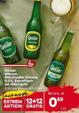 Billa Gösser Märzen, Naturradler Zitrone, 0,0%, Extrafrisch od. Naturgold Angebot
