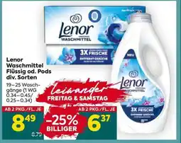 Billa Lenor Waschmittel Flüssig od. Pods div. Sorten Angebot