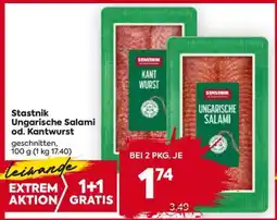 Billa Stastnik Ungarische Salami od. Kantwurst Angebot
