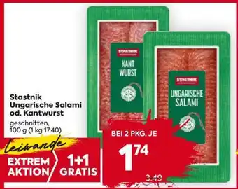 Billa Stastnik Ungarische Salami od. Kantwurst Angebot