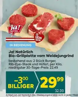 Billa Ja! Natürlich Bio-Grillplatte vom Weidejungrind Angebot