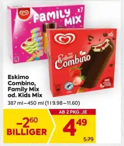 Billa Eskimo Combino, Family Mix od. Kids Mix Angebot