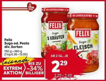 Billa Felix Sugo od. Pesto div. Sorten Angebot