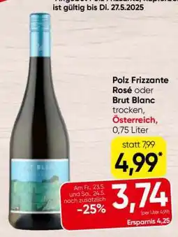 Spar Polz Frizzante Rosé oder Brut Blanc Angebot