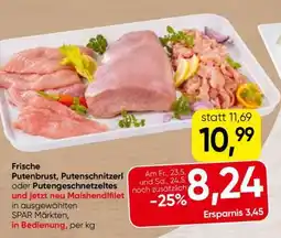 Spar Frische Putenbrust, Putenschnitzerl oder Putengeschnetzeltes Angebot