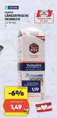 Hofer FAIRHOF LÄNGERFRISCHE HEUMILCH Angebot